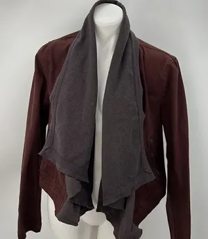 BKE large brown denim open jacket thumbnail 1