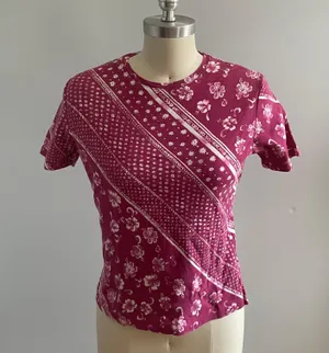Vintage 1990s Coconut Girl Floral Top- Pink- Size Medium thumbnail 1