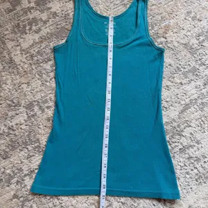vintage y2k fairy indie boho blue/teal ribbed tank top size medium 100% cotton thumbnail 6