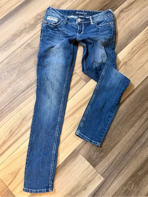 Y2K‎ Amethyst Jeans Low Rise Skinny Straight Leg Jeans Size 7 Embroidered Denim thumbnail 2