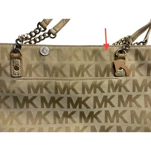 Michael Kors Double‎ Strap Jet Set Monogram Tan Chain Tote Handbag thumbnail 12