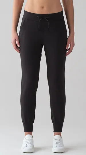 [Lululemon] Black On Track Jogger Pants Full Length High Rise Comfortable Sz 10 thumbnail 1