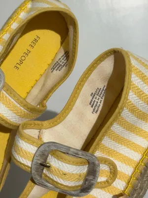 NWOT Free People Surfside 2.0 Espadrille Platform Mary Janes, Lemon Zest thumbnail 12