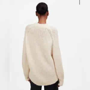Madewell Womens Cream Colored Wool-Alpaca Blend Bouclé-Knit Oversized Sweater thumbnail 2