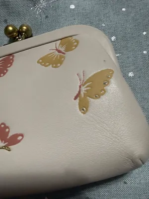 COACH 70512 Kisslock Coin Purse With Butterfly Print In Chalk/brass thumbnail 14