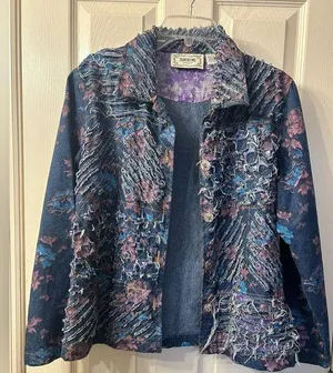 Vintage Tantrums Jean floral Jacket size M thumbnail 1