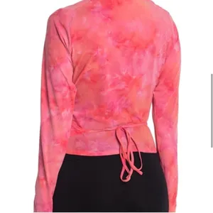Outdoor Voices Tissue Wrap top in bright pink tie dye. New with tags. Size Large thumbnail 2