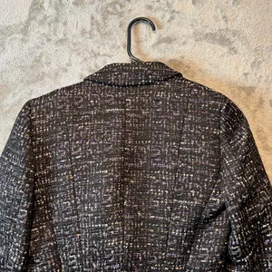 Ann Taylor Tweed Blazer Size 2P‎ Black Melange Peplum Suit Jacket Wool Blend thumbnail 5