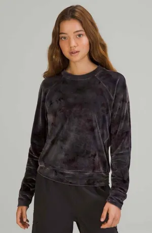 Lululemon estimated size 4 Women Warm Down Crew Velour Sweatshirt thumbnail 1