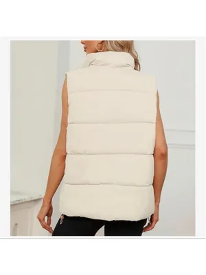 NEW Puffer Vest Outerwear Vests Puffy Oversized S thumbnail 2