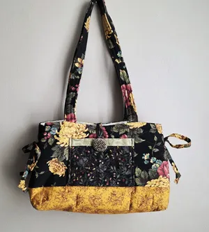 Handmade Patchwork Quilted Shoulder Bag Purse Floral Cottage Folk Grandmacore thumbnail 1