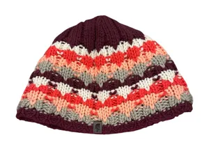 The North Face Multicolored White Pink Reversible Knit Fleece Hat thumbnail 1