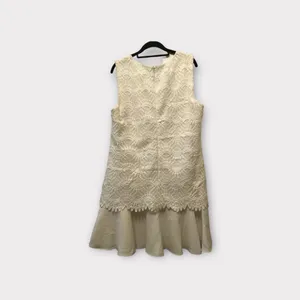Tahari Cocktail Prom Dress‎ Womens Size 12 White Crochet Overlay MSRP $158 thumbnail 4
