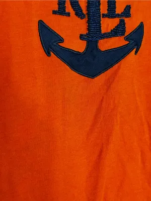 Lauren Ralph Lauren Orange Anchor Graphic Tee Shirt Size Large thumbnail 5