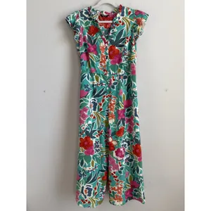 Bloomchic Tropical Floral Jumpsuit Teal/Multicolor Lightweight‎ Wide Leg Size 12 thumbnail 6