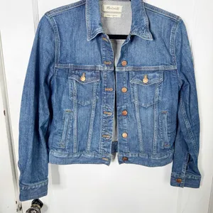 Madewell The Shrunken Stretch Jean Denim Jacket Classic Style Layering Blue S thumbnail 5