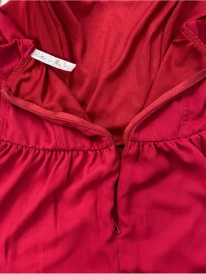 Lucy in the Sky Burgundy Wine Tie Strap Ruffle Mini Dress M Wedding Guest Party thumbnail 9