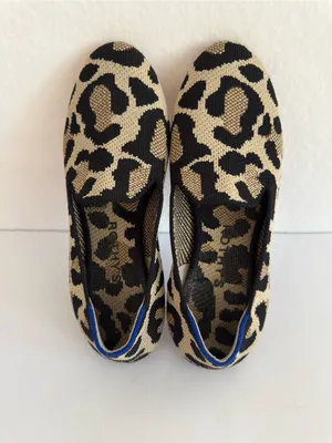 Rothy’s The Almond Toe Loafer Retired Desert Cat Leopard Print Knit Flats 5.5 thumbnail 5