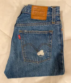 Levi's Distressed Mom Straight Jeans thumbnail 5