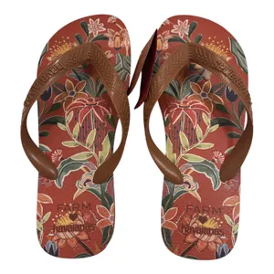 Havaianas-Farm Rio Women's Floral Flip Flops in Rust and Brown thumbnail 1