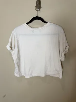 Peachy Keen Boxy Cropped Oversized Embroidered Graphic Tee T Shirt Size Large thumbnail 5