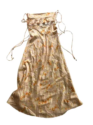 Petal & Pup Codi Satin Midi Slip Dress Blush Floral Size 6 Cottage Coquette thumbnail 7