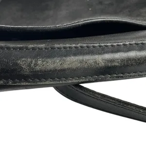 Coach Women's Black 100% Leather Crossbody Signature Satchel Handbag OS thumbnail 4