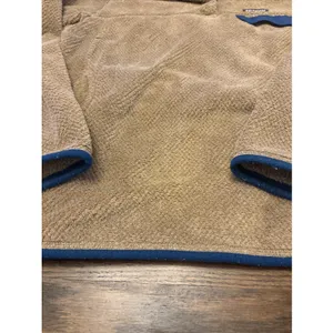 PATAGONIA Re-Tool Women's Large Snap T Fleece‎ Soft Pullover Brown/Navy~EUC thumbnail 8