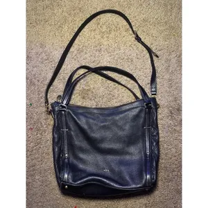 Lauren Ralph Lauren Black Pebbled Leather Hobo Bag Y2K Crossbody Shoulder Bag‎ thumbnail 2