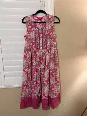 April Cornell Pink Floral Sleeveless Dress thumbnail 2