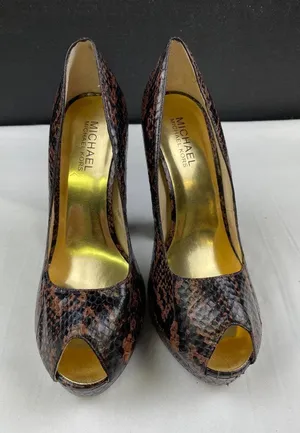 Michael Kors Women's Brown Genuine Snake Shoes/Heels 5.25" Size 7.5 SKU 4234 thumbnail 1