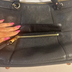 Michael‎ Kors Jesse Large Satchel Shoulder Bag Black Pebble Leather Purse thumbnail 5