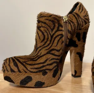 Jerome C. Rousseau $895 calf hair leather box heel ankle boots thumbnail 2