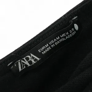 ZARA | M | Double V-Neck Tie Shoulder Wide Leg Black 100% Cotton Lounge Jumpsuit thumbnail 4