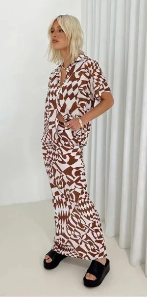 Princess polly BEKKA SET BROWN / WHITE thumbnail 1