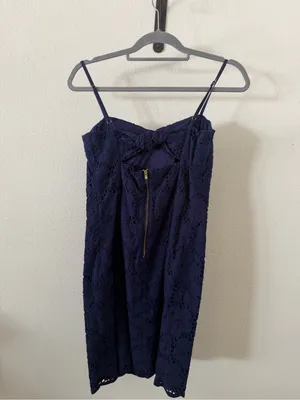 Lilly Pulitzer Shelli Eyelet Mini Dress Navy Blue thumbnail 6