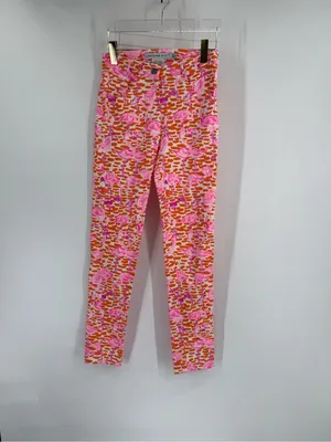 Gretchen Scott Cotton Spandex Vibrant‎ Colorful Flamingo Novelty Pants XS thumbnail 3