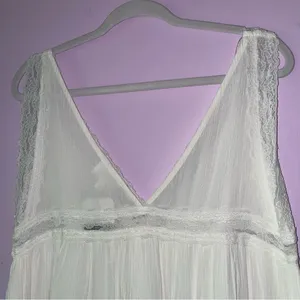 NEW Hayson Size L White Lace Trim Babydoll Tank Top 90s Y2K Cottage Fairy thumbnail 6