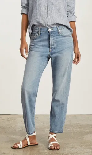 Everlane Summer Slouch Jeans Button Fly Relaxed Straight Women’s 25 Light Wash thumbnail 1