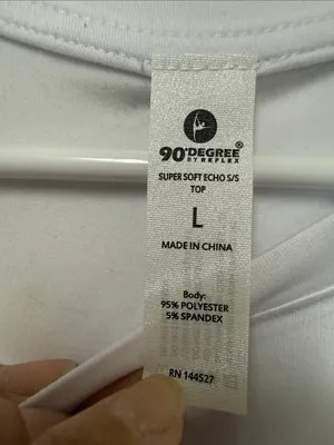 90 DEGREE by Reflex Relaxed White Women's Boxy Tee Size Large thumbnail 2