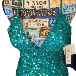 Scala teal sequin dress size 8 thumbnail 3