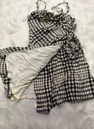 Free People nodia gingham check wrap mini dress size 6 thumbnail 3