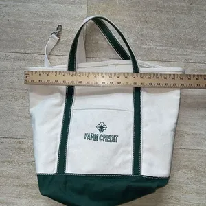 RESTORATION HARDWARE BOAT & TOTE‎ BEIGE Green CANVAS Large Logo thumbnail 2