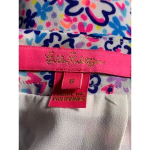 Lilly Pulitzer Womens 8 Floral Ruffle Mini Skirt Pink Blue Tiered Lined thumbnail 13