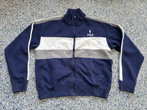 Polo Ralph Lauren navy blue color-blocked track jacket thumbnail 2
