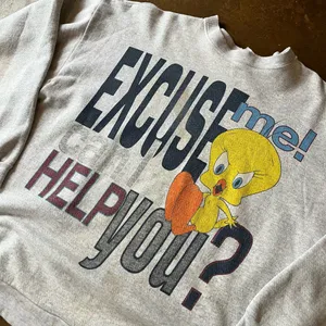 Looney Tunes Tweety Bird Vintage 90s Excuse Me Can I Help You? Crewneck Oversize thumbnail 2