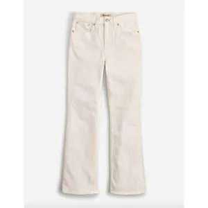 Madewell Kick Out Crop Jeans Pure White Stretch Mid Rise Flare NI961 US 24 NWT thumbnail 5
