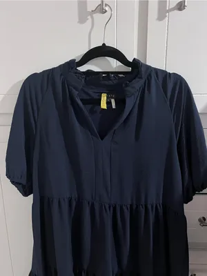 1. State Navy Tiered Smocked Neck Dress thumbnail 3