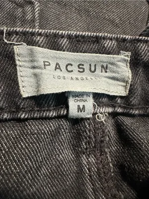 X134. Pacsun Button-Front Black Denim Overall Dress thumbnail 3
