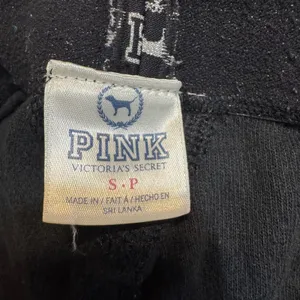 Pink Victoria's Secret Y2K Peace Heart Waffle Knit Lounge Pants Black Small thumbnail 7